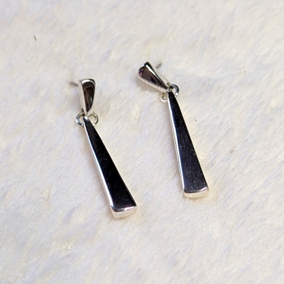 Vintage Napier Silvertone Drop Pierced Earrings - Picture 7 of 8